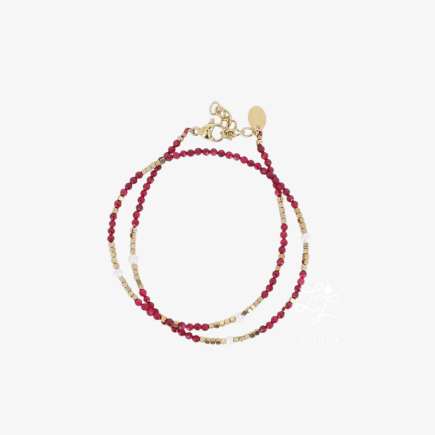 bracelet à double tour avec pierres naturelles L'AMIE LILY BIJOUX