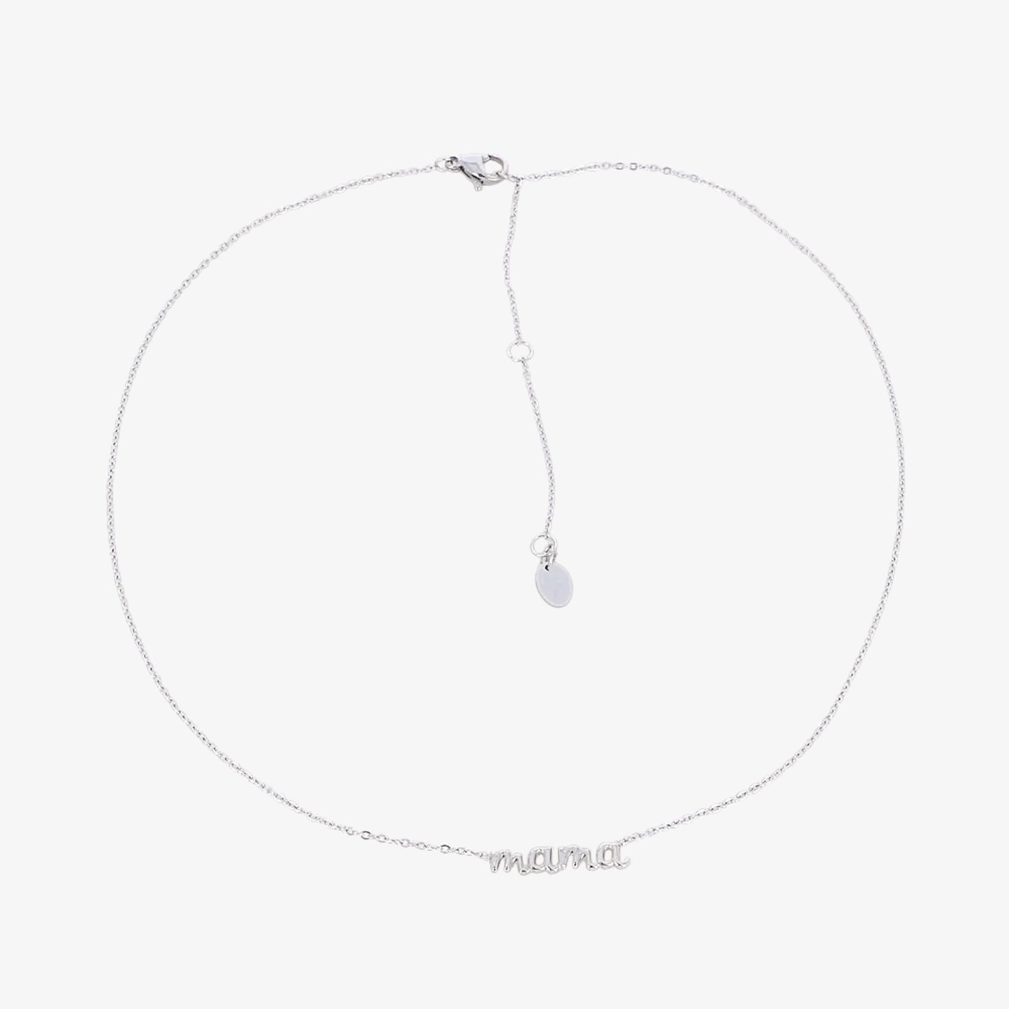 Collier en acier inoxydable argent avec pendentif "MAMA"