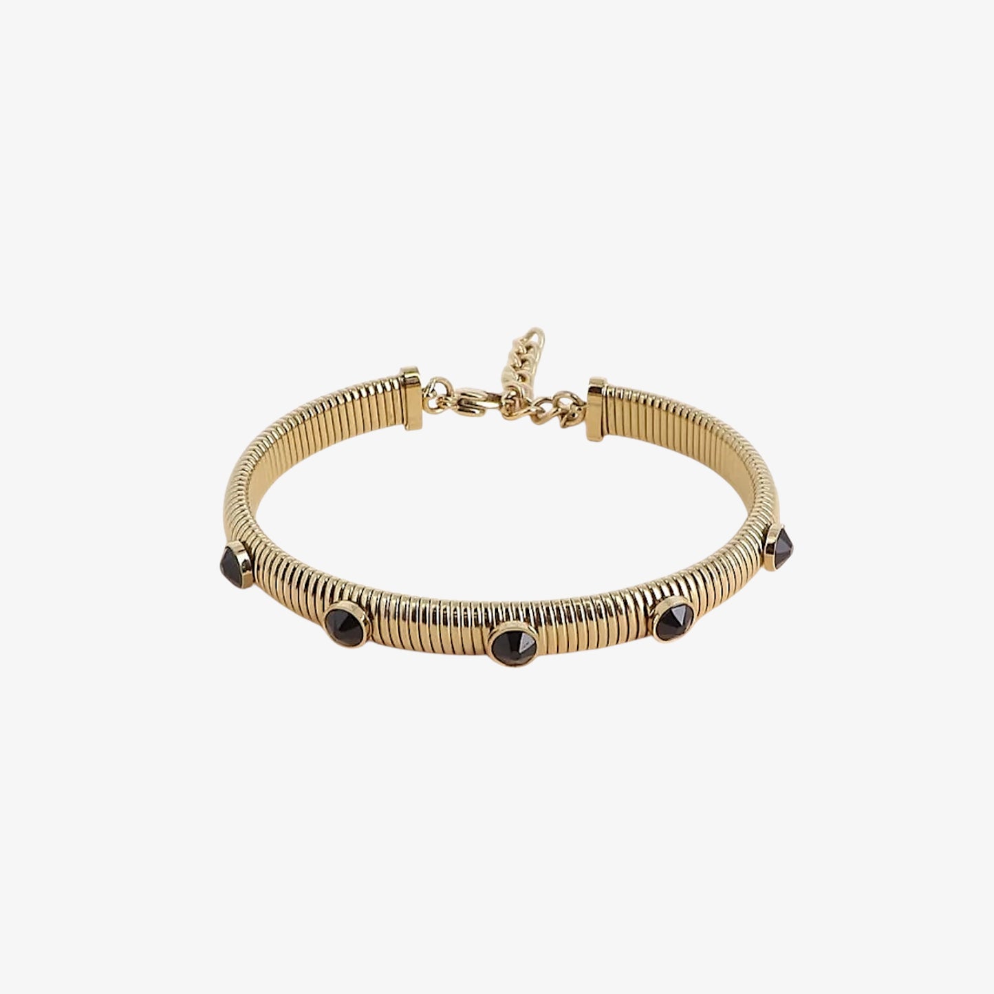 Bracelet Jana jonc strié cristaux Swarovski acier inoxydable