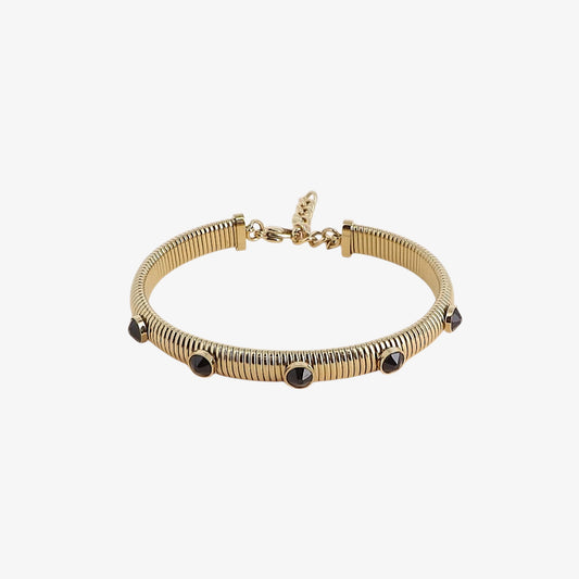 Bracelet Jana jonc strié cristaux Swarovski acier inoxydable