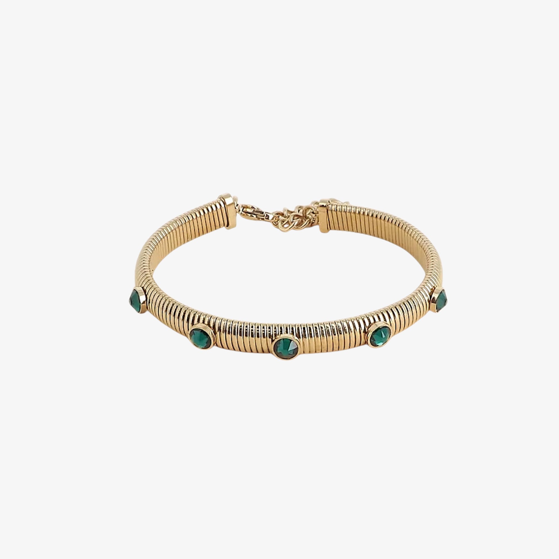 Bracelet Jana jonc strié cristaux Swarovski acier inoxydable