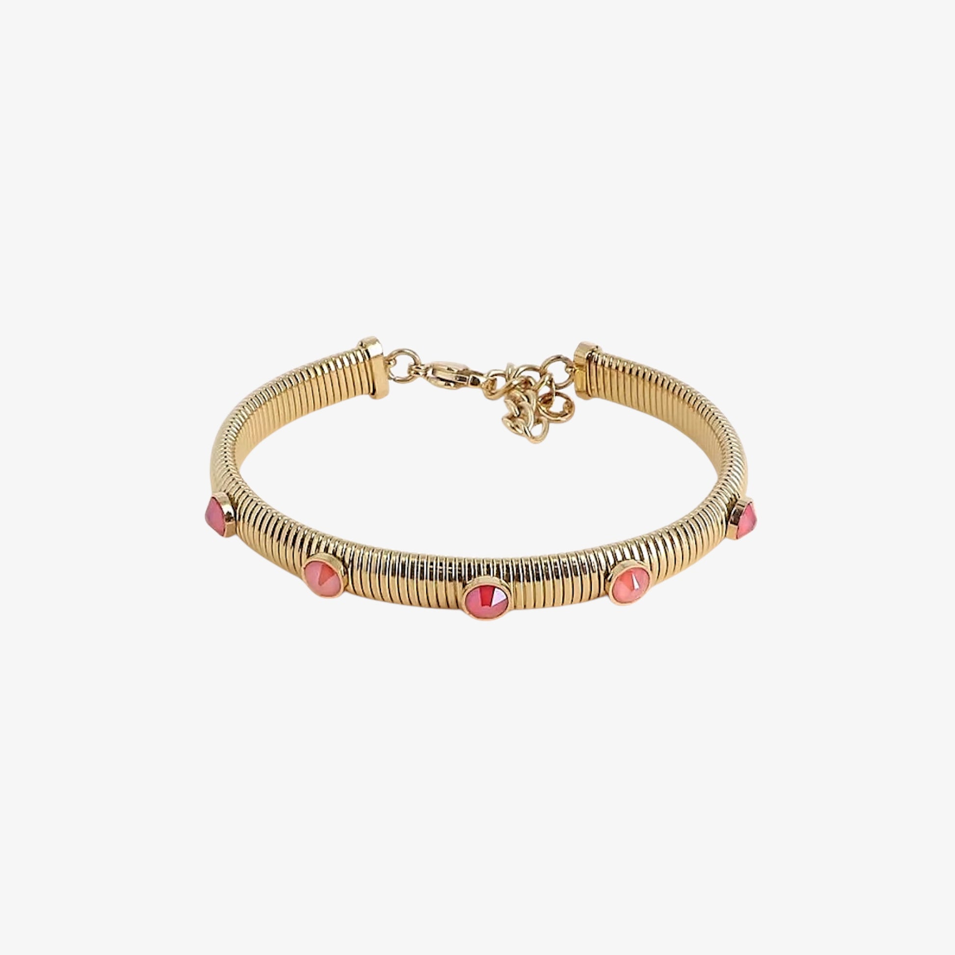 Bracelet Jana jonc strié cristaux Swarovski acier inoxydable
