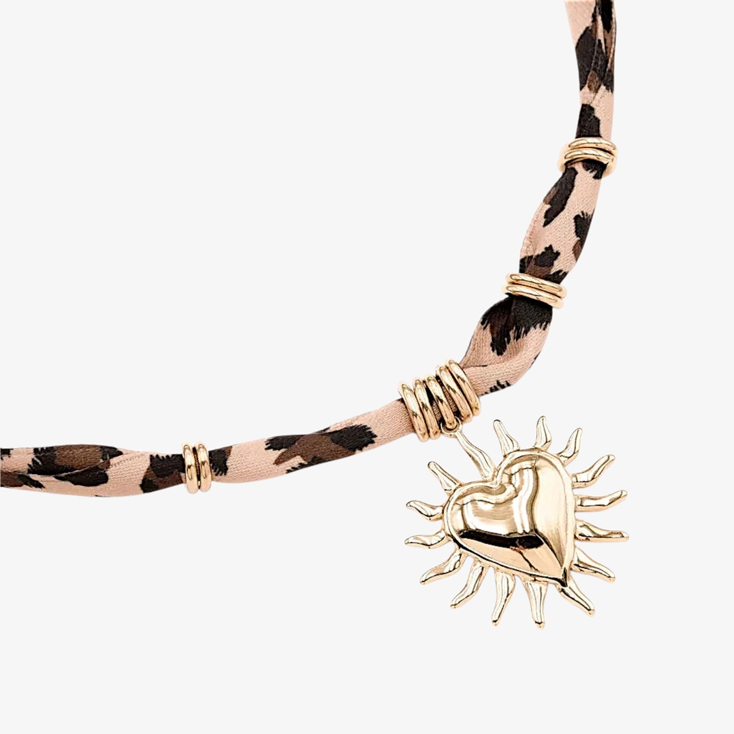 IVANA Collier Léopard "COEUR "